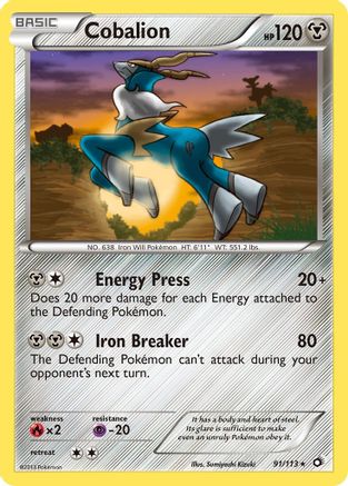 Cobalion 091/113 - Reverse Holofoil Legendary Treasures - Holo Rare