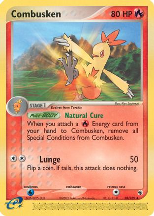 Combusken 028/109 - Reverse Holofoil Ruby and Sapphire - Uncommon
