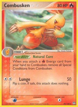 Combusken 029/108 - Reverse Holofoil Power Keepers - Uncommon