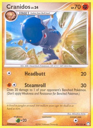 Cranidos 043 - Reverse Holofoil Mysterious Treasures - Uncommon