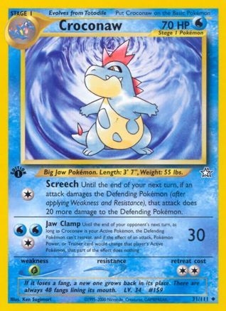 Croconaw (31) 031/111 - 1st Edition Neo Genesis - Uncommon