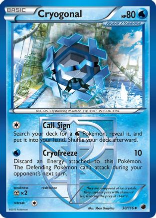 Cryogonal (Team Plasma) 030/116 Plasma Freeze - Uncommon