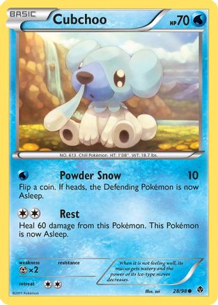 Cubchoo (28) 028 - Reverse Holofoil Emerging Powers - Common