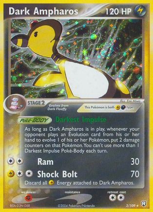 Dark Ampharos 002 - Reverse Holofoil Team Rocket Returns - Holo Rare