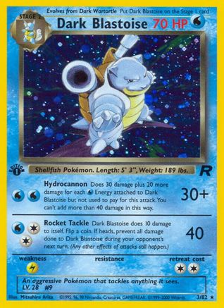 Dark Blastoise (3) 003/82 - Unlimited Holofoil Team Rocket - Holo Rare