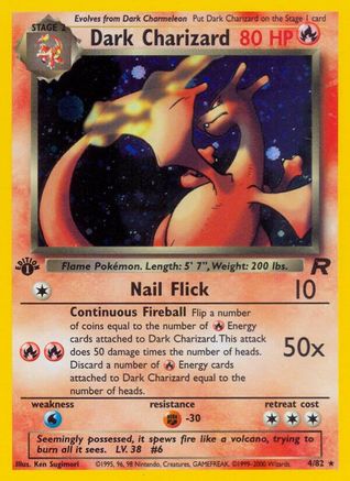 Dark Charizard (4) 004/82 - 1st Edition Holofoil Team Rocket - Holo Rare
