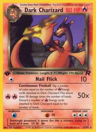 Dark Charizard (21) 021/82 - 1st Edition Team Rocket - Rare