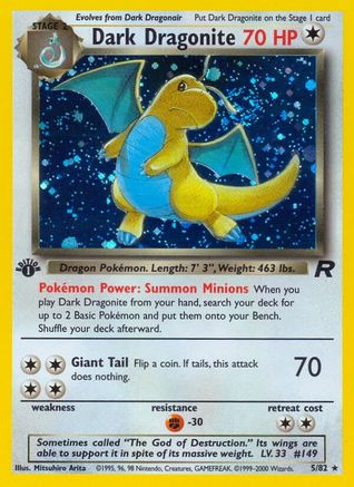 Dark Dragonite (5) 005/82 - Unlimited Holofoil Team Rocket - Holo Rare