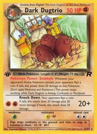 Dark Dugtrio (23) 023/82 - Unlimited Team Rocket - Rare