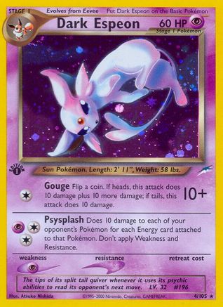 Dark Espeon 004 - 1st Edition Holofoil Neo Destiny - Holo Rare