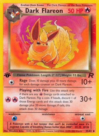 Dark Flareon 035/82 - 1st Edition Team Rocket - Uncommon