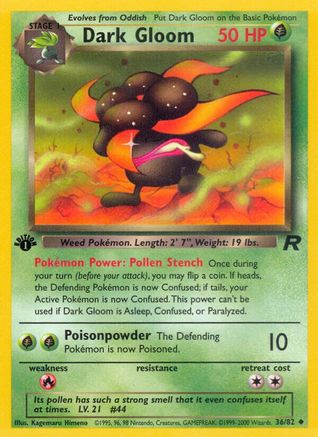 Dark Gloom 036/82 - 1st Edition Team Rocket - Uncommon