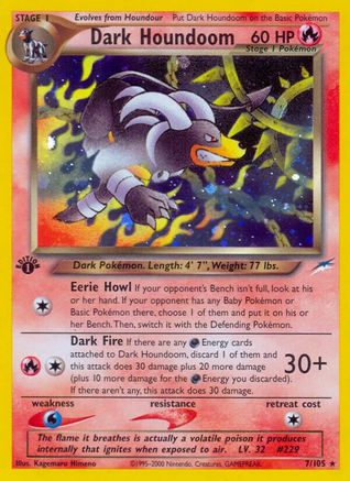 Dark Houndoom 007 - Unlimited Holofoil Neo Destiny - Holo Rare