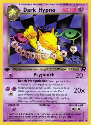 Dark Hypno (26) 026/82 - 1st Edition Team Rocket - Rare
