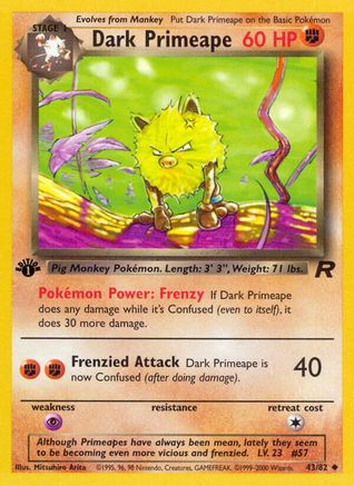 Dark Primeape 043/82 - 1st Edition Team Rocket - Uncommon