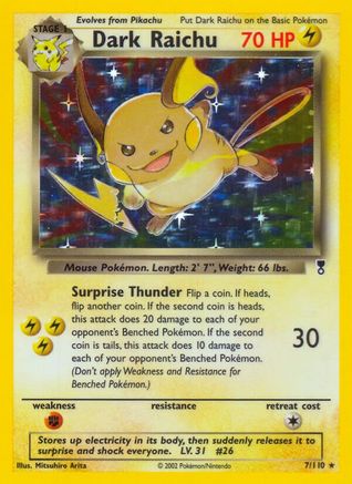 Dark Raichu 007 - Reverse Holofoil Legendary Collection - Holo Rare