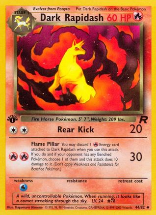 Dark Rapidash 044/82 - 1st Edition Team Rocket - Uncommon
