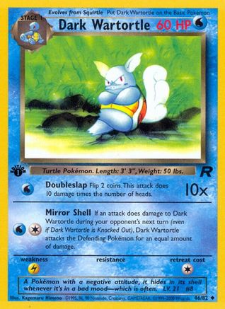Dark Wartortle 046/82 - 1st Edition Team Rocket - Uncommon
