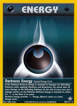 Darkness Energy 104/111 - Unlimited Neo Genesis - Rare