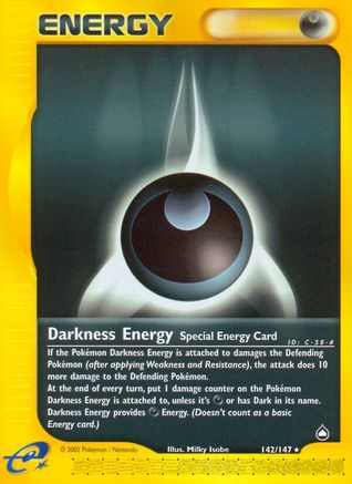 Darkness Energy 142 - Reverse Holofoil Aquapolis - Rare