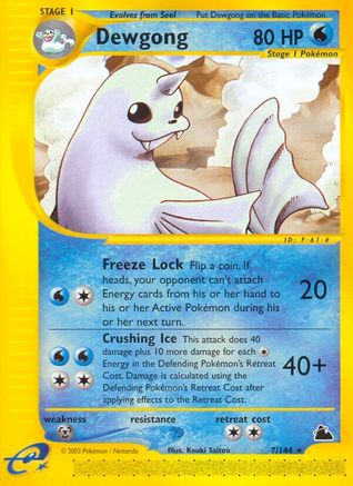 Dewgong (7) 007 - Reverse Holofoil Skyridge - Rare