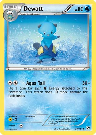 Dewott (30) 030 - Reverse Holofoil Black and White - Uncommon