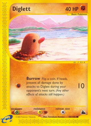 Diglett 050 - Reverse Holofoil Skyridge - Common