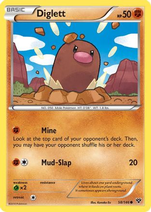 Diglett 058/146 - Reverse Holofoil XY Base Set - Common