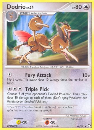 Dodrio 046 - Reverse Holofoil Mysterious Treasures - Uncommon