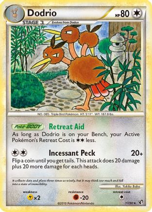 Dodrio 011 - Reverse Holofoil Undaunted - Rare