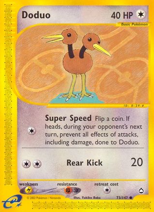 Doduo 073/147 - Reverse Holofoil Aquapolis - Common