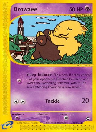 Drowzee (74a) 74a/147 - Reverse Holofoil Aquapolis - Common
