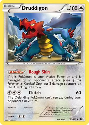 Druddigon 106 - Reverse Holofoil Legendary Treasures - Uncommon