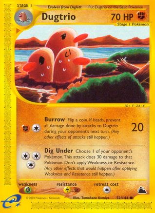 Dugtrio 052 - Reverse Holofoil Skyridge - Common