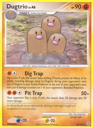 Dugtrio 024 - Reverse Holofoil Secret Wonders - Rare
