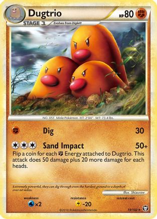 Dugtrio 019/102 Triumphant - Rare