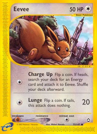 Eevee 075 - Reverse Holofoil Aquapolis - Common