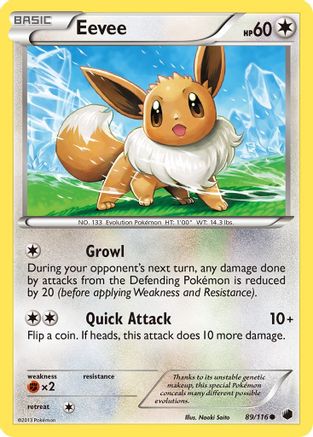 Eevee (89) 089/116 - Reverse Holofoil Plasma Freeze - Common