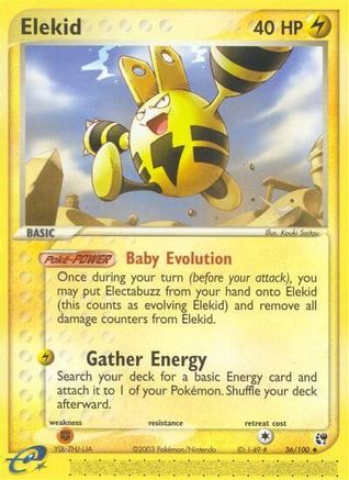 Elekid 036 - Reverse Holofoil Sandstorm - Uncommon