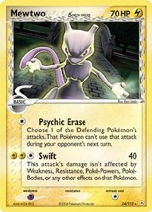 Mewtwo (Delta Species) 024/110 - Reverse Holofoil Holon Phantoms - Rare