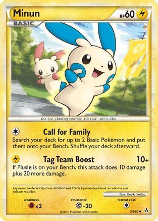 Minun 034 - Reverse Holofoil Unleashed - Uncommon