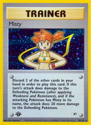 Misty (18) 018/132 - Unlimited Holofoil Gym Heroes - Holo Rare