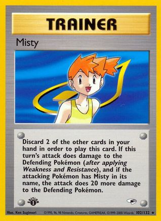 Misty (102) 102/132 - 1st Edition Gym Heroes - Rare