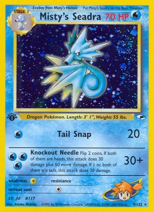 Misty's Seadra 009/132 - Unlimited Holofoil Gym Heroes - Holo Rare