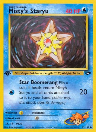 Misty's Staryu 092/132 - Unlimited Gym Challenge - Common