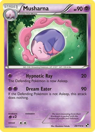 Musharna 049 - Reverse Holofoil Black and White - Rare