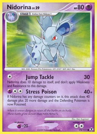 Nidorina 073 - Reverse Holofoil Rising Rivals - Common
