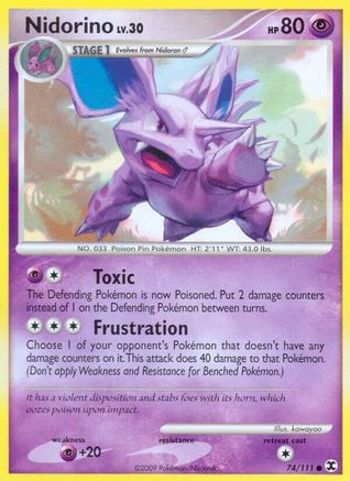 Nidorino 074 - Reverse Holofoil Rising Rivals - Common