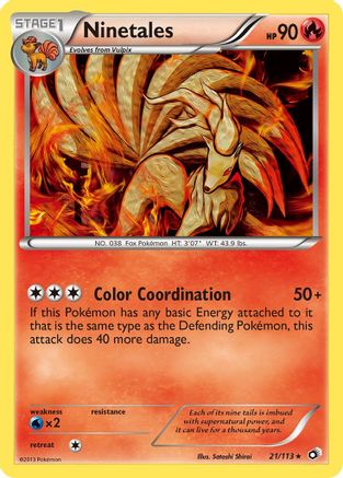 Ninetales 021/113 - Reverse Holofoil Legendary Treasures - Rare