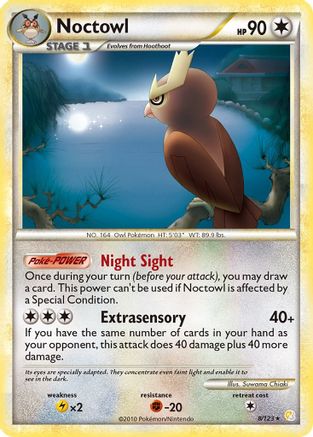Noctowl 008/123 - Holofoil HeartGold SoulSilver - Holo Rare